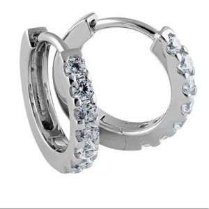 Sterling Silver Clear CZ Hoops